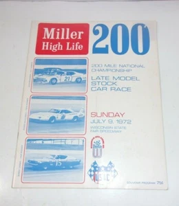 1972 The Miller 200 Late Model National Championship Stock Car Race Program  - Picture 1 of 4