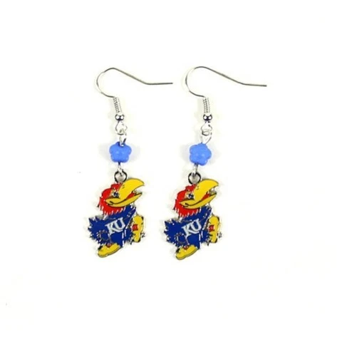 Kansas Jayhawks NCAA Sophie Beaded Dangle Earrings Cover