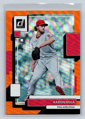 2022 Donruss #189 Aaron Nola Holo Orange Philadelphia Phillies C38 - Image 1 of 2