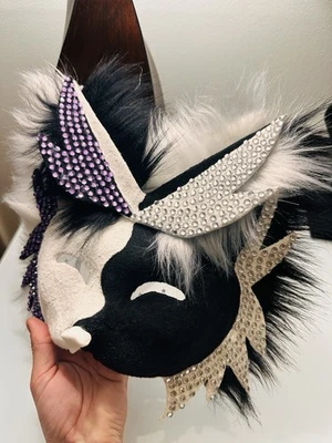 Máscara Therian Calico Gato Blanco y Negro Juegos con disfraces Foto 1 de 4