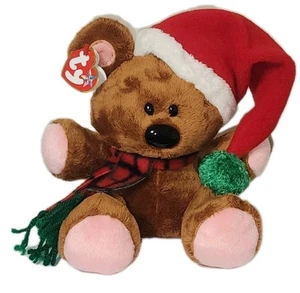 Ty POOKY The Bear Beanie Buddy (Christmas Hat Version) MWCT Stuffed Animal Toy - Picture 1 of 9
