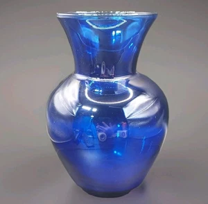 Cobalt Blue Pilgrim Glass Bouquet Vase 6 inches - Picture 1 of 13