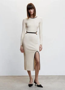 Mango Knitted Dress with Openings Size S (UK 10) RRP £59.99 - Picture 1 of 9