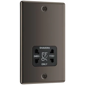 Enchufe de afeitadora níquel negro doble voltaje 115V 240V para cepillo de dientes de baño 230V - Imagen 1 de 6