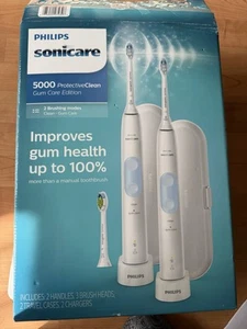 Philips 5000 Protective Clean Care HX6829/71 Spazzolino Elettrico Bianco 2 Pz NUOVO - Foto 1 di 8