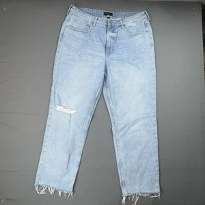 Free Assembly Womens 16 Blue Light Wash Raw Hem Straight Leg Baggy Y2K - Picture 1 of 10