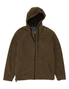 REEBOK Mens Hooded Fleece Jacket UK 36 Small Khaki Polyester BV05 - Picture 1 of 3