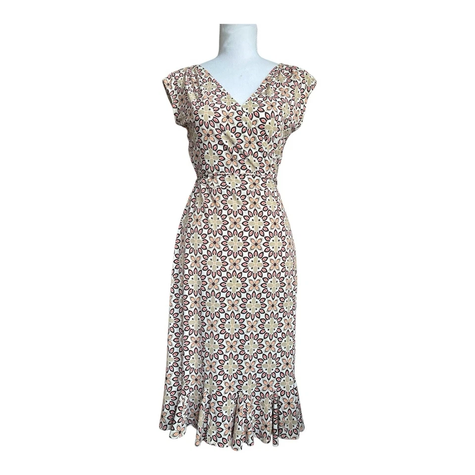 Vestido midi retro floral vintage y2k 90’s London Times talla 4 lazo cintura hippy boho Foto 1 de 4