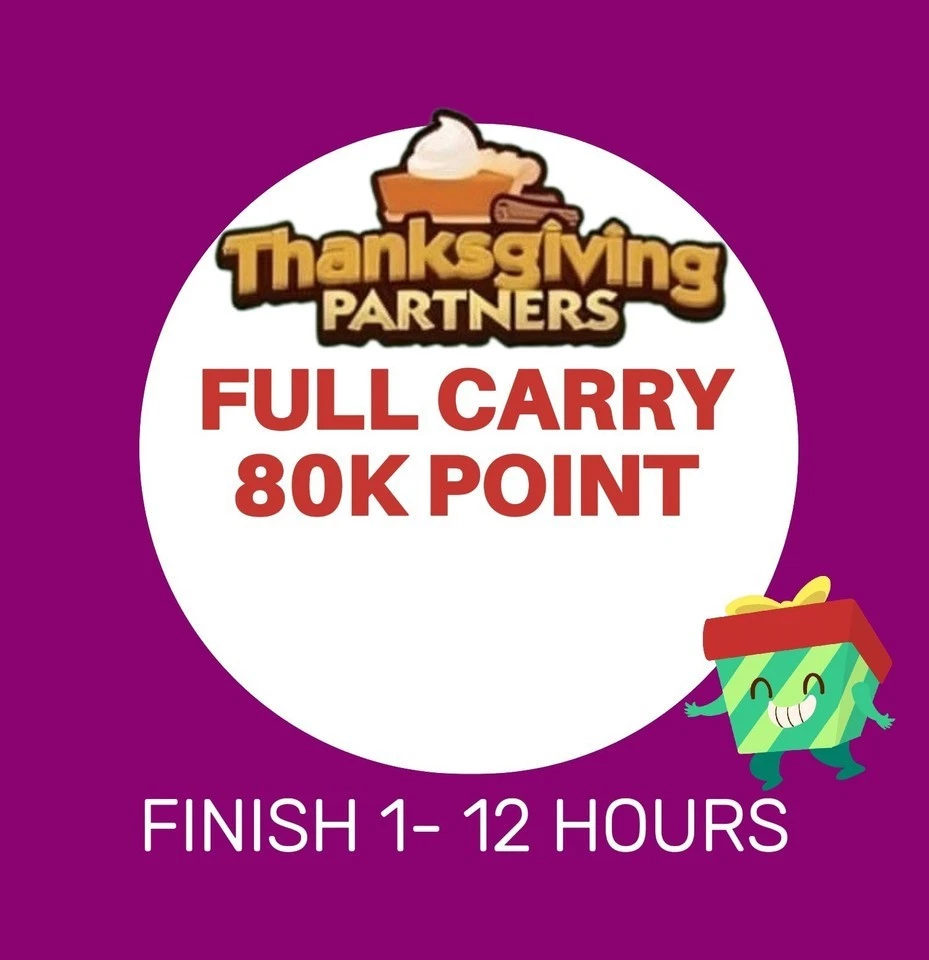 MONO_POLY_GO THANKSGIVING PARTNERS EVENT - FULL CARRY SERVICE 12 HOURS COMPLETED - Image 1 of 1