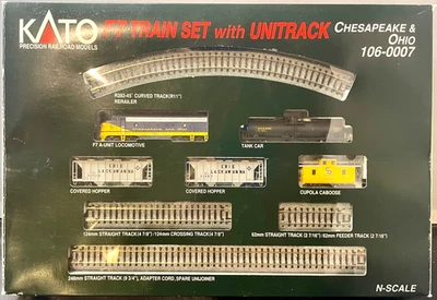 加藤 N 比例 F7 火车套装切萨皮克和俄亥俄州带轨道 #106-0007 — 第 1/4 张图片
