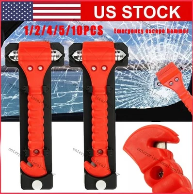 Martillo de seguridad para automóvil Herramienta de escape de emergencia Rompe ventanas de automóvil y cortador de cinturón de seguridad Foto 1 de 4