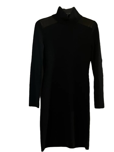 Abito Kate Spade lana pelle toppa girocollo taglia XS toppe gomito blu fiocco retro