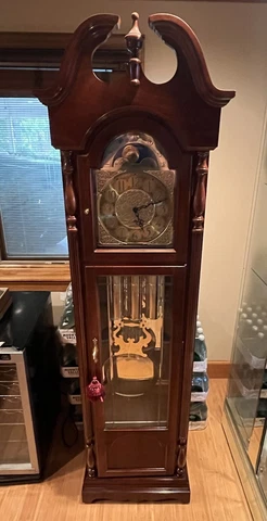 Ridgeway Grandfather Pendulum Clock Moon Star Day Night Constellation 81" Tall Cover