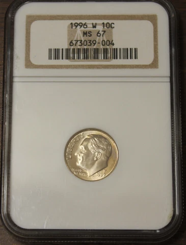 1997 W Roosevelt Dime NGC MS 67....................Lot 7808 Cover