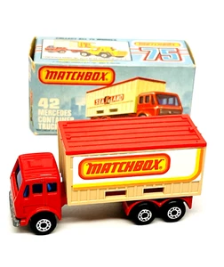 Camión contenedor Mercedes Matchbox Superfast 42 contenedor raro, "Matchbox" ¡sin usar, en caja! - Imagen 1 de 5