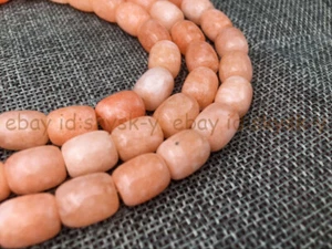 9x11mm Natural Orange Jade Gemstone Barrel Cylinder Loose Beads 15'' Strand - Picture 1 of 3