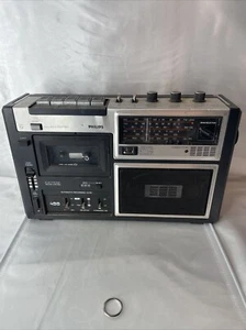 Philips 498 Tape Cassette Radio Recorder 3 Band Vintage Untested  - Picture 1 of 11