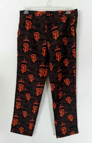 San Francisco Giants Mens Pants Size 42 Black Orange Logo Pattern Belt Loops New Cover