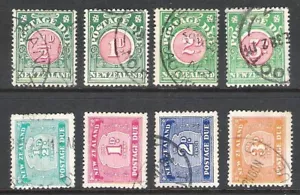 NEW ZEALAND 1902 & 1938 POSTAGE DUES USED SETS (JF-F) - Picture 1 of 2