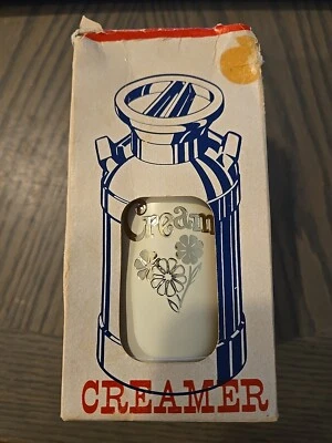 New Vintage Plastic Milk Can Creamer Cream Dispenser Ivory Pitcher DM Plastics  - Image 1 of 4