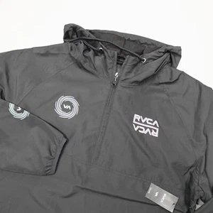 RVCA Henrey Anorak con capucha 1/2 cremallera negra para hombre talla XL - Imagen 1 de 7