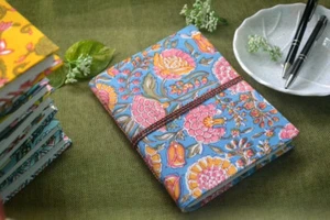 Doodle Diary Notebook Fabric Gift sketchbook journal A5 Diaries Unruled 200 Page - Picture 1 of 6