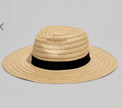 Sombrero de paja trenzado para mujer Madewell $40 empacable natural talla M/L MD832 Foto 1 de 4