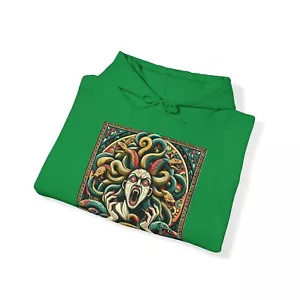 Felpa con cappuccio Medusa taglia adulto serpenti Medusa grafica audace regalo tatuaggio Medusa - Foto 1 di 9