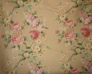 VERVAIN LINEN FLORAL FABRIC ~ GARDEN VINE ~ DRAPERY / UPHOLSTERY ~ BTY - Picture 1 of 7