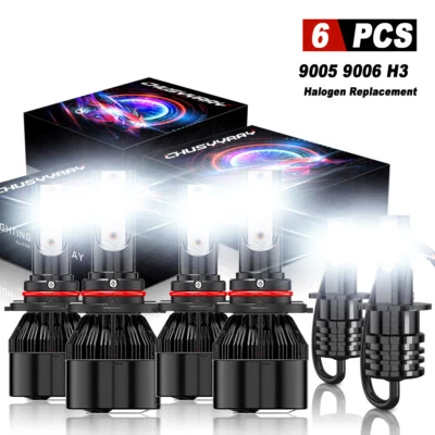 For Toyota Corolla 2001-2004 6000K LED Headlight Fog Light Bulbs Combo KIT White - Image 1 of 4