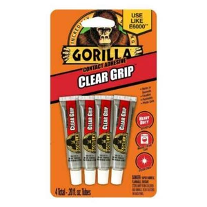Gorilla Clear Grip Contact Adhesive Crystal Clear Waterproof 4 Mini Tubes - Picture 1 of 1