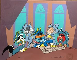 Chuck Jones Ducklaration of Independence Hand Signed painted Looney Tunes cel - Picture 1 of 5