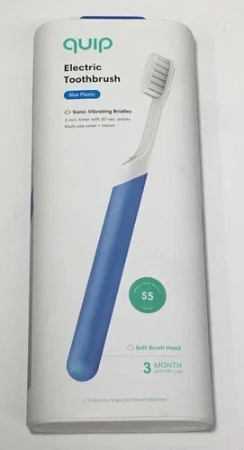 Quip электрическая зубная щетка мягкая щетина Sonic зубная щетка синий новый - Изображение 1 из 1