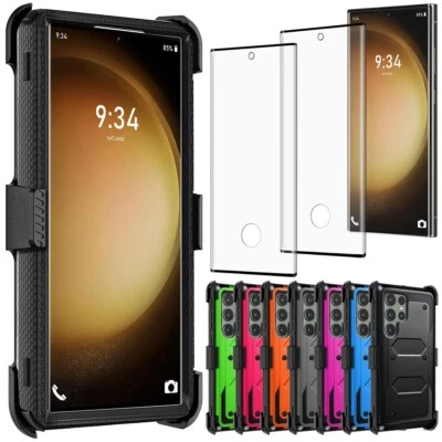 For Samsung S23+/S23 FE/S23 Ultra Hybrid Belt Clip Case Cover / Screen Protector - Image 1 of 4