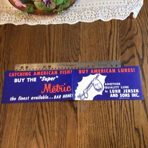 1970’s Luhr Jensen Super Metric Lure Paper Advertising,small window banner,NOS - Picture 1 of 4