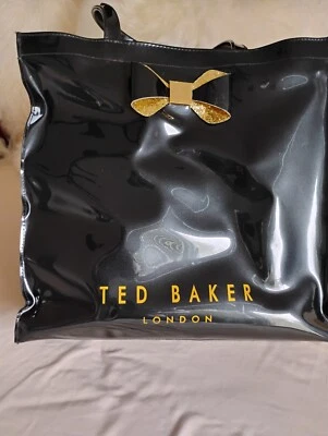 Ted Baker London Tote Bag Medium Black WITH  Bow !!Front Shoping Casual - Image 1 of 4