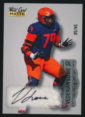 VEDERIAN LOWE 2022 Wild Card Matte SILVER GREEN AUTO RC 34/50 VIKINGS - Image 1 of 2