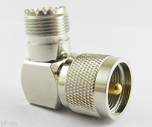 10pcs UHF PL-259 Male to UHF SO-239 Female Right Angle RF Coaxial Adapter Brass