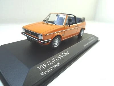 Volkswagen VW Golf 1 Cabrio Modellino Auto Di Minichamps IN 1:43 Arancione - Immagine 1 di 3