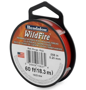 Hilo de cuentas rojo Beadalon Wildfire (.008") 20 yardas (60 pies) - Imagen 1 de 1