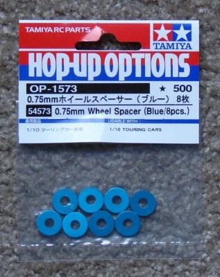 Tamiya RC 0.75mm Wheel Spacer 8 Pieces in Blue # 54573 - Image 1 of 2
