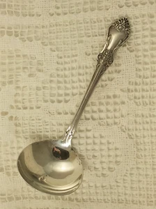 Vintage 1950s Oneida Afterglow Sterling Silver Gravy Ladle Roses - Picture 1 of 2