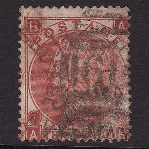 F19 GB QV NEW YORK PAID ALL CANCEL ON GB QV 1867 10d RED-BROWN PL 1 SG112 AB GU - Imagen 1 de 2