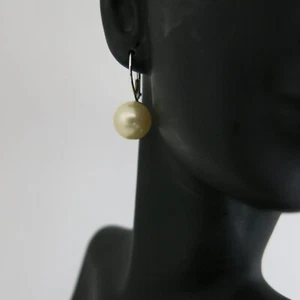 Pendientes amarillo claro con brillo champán 10 mm redondo plata 925 unisex EXCELENTE - Imagen 1 de 7