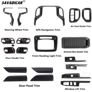 19x Interior Set Dash Decor Cover Trims For Chevy Silverado 2019-21 Carbon Fiber - Bild 1 von 18