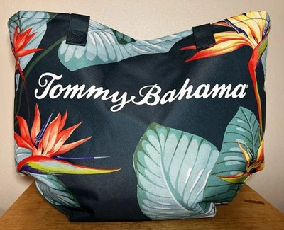 Tommy Bahama Canvas Tote Bag Floral Print, 21inx13in. Inside Pocket With Snap - Image 1 of 4