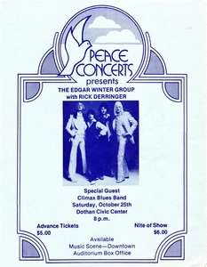 Original Authentic Peace Concerts Handzettel - Edgar Winters Group mit Rick Derringer - Bild 1 von 1