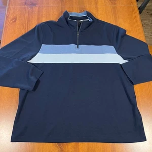 Magaschoni Man Mens XL Pullover 1/4 Zip Long Sleeve Blue Color Block Casual Top - Picture 1 of 7