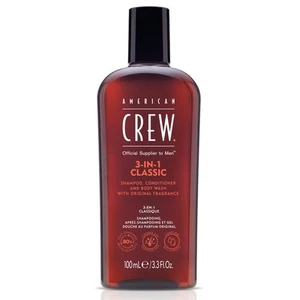 American Crew 3 in 1 Shampoo Balsamo Lavaggio Corpo Uomo 3,38 oz - Foto 1 di 7