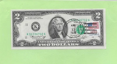 1976 ..UNCIRC $2  K 0633 6702 A .... FIRST DAY ISSUE STAMPED    APRIL 13, 1976 - Image 1 of 2